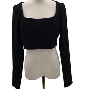 Classic Black Square-Neck Cropped Top - Women